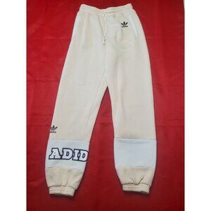 Adidas Joggers Women's Size S Cream And White Logo Prototype Model Sample Unit